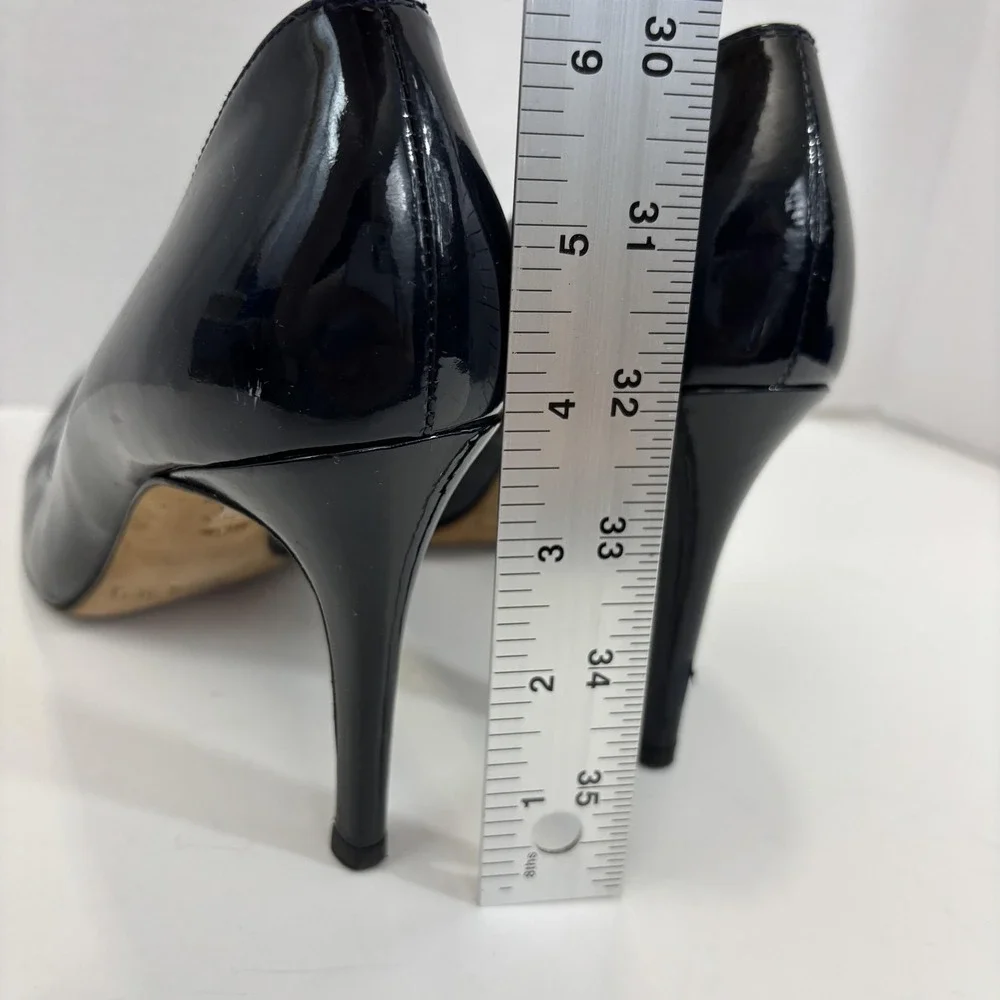 L.K. Bennett‎ Patent Leather Stiletto Pump Shoes Womens 40.5 / 9.5 Blue Spain